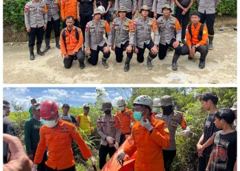 Satbrimob Polda Kalbar Beserta Basarnas Berhasil Menemukan dan Mengevakuasi Orang Hilang