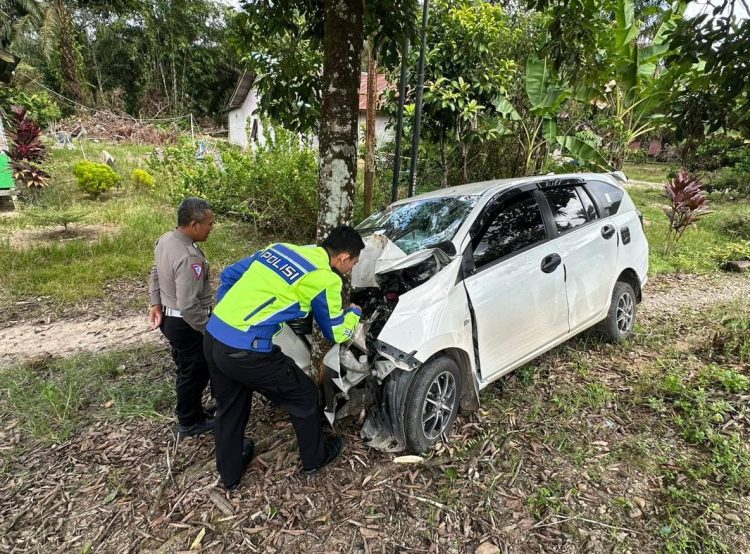 Laka Tunggal di Sekadau, Tiga Orang Luka Usai Mobil Tabrak Pohon