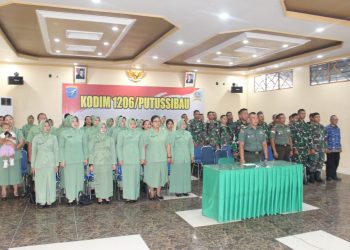 Kodim 1206/Putussibau Terima dan Ikuti Sosialisasi OJK Melalui Vicon