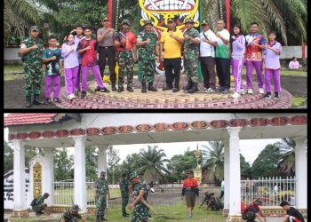 Kodim 1206/Putussibau Laksanakan Karya Bakti di TMP Manalo Marajuang dalam Rangka Memperingati Hari Juang TNI AD