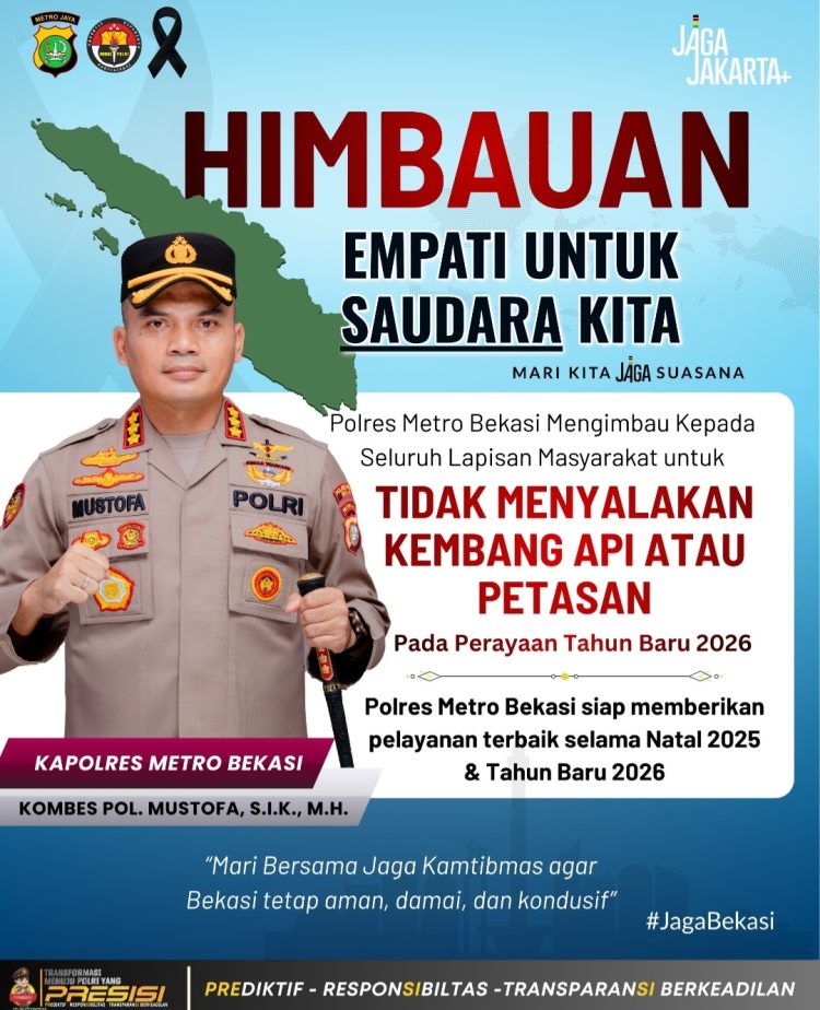 Kapolres Metro Bekasi Imbau Warga Bekasi Rayakan Tahun Baru dengan Doa dan Empati