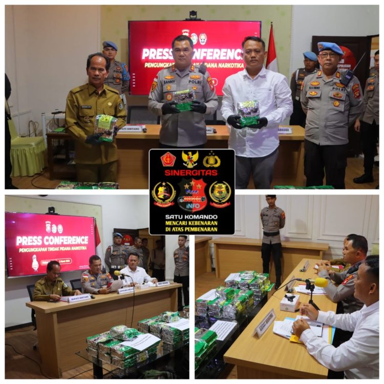 Polres Sintang Gelar Press Conference, Ungkap Peredaran 59,85 Kg Sabu