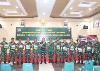 Kodim 1206/Putussibau Terima Kunjungan dan Arahan Asistensi Teknis Gar Binwanwil tentang Pendataan Sumdanas