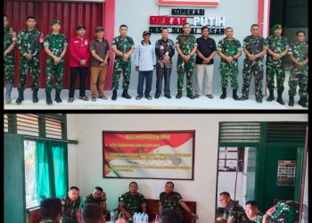 Danrem 121/Abw Dengan di Dampingi Dandim 1206/Psb Kunjungi Koramil Jajaran dan Cek Pengerjaan Koperasi Desa Kelurahan Merah Putih