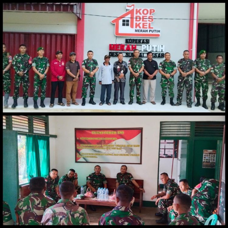 Danrem 121/Abw Dengan di Dampingi Dandim 1206/Psb Kunjungi Koramil Jajaran dan Cek Pengerjaan Koperasi Desa Kelurahan Merah Putih