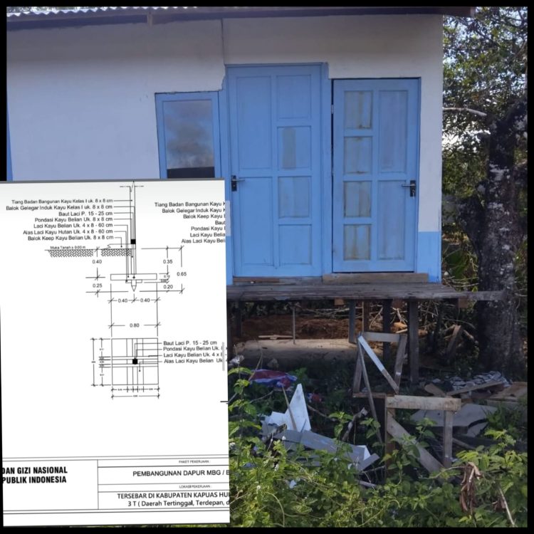 Pelaksana Bantah Pembangunan Dapur MBG Desa Nanga Dua Tidak Sesuai Standar, Warga Soroti Dugaan Material Kayu Tak Sesuai RAB