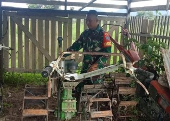 Babinsa Hulu Gurung Dampingi Poktan Pada Pemasangan Irigasi Pompaan Di Tiga Desa