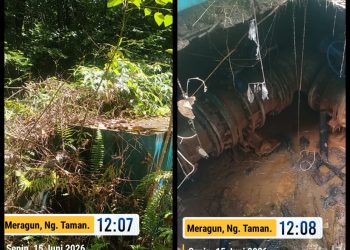 MIRIS!! Tempat Bak Penampungan Air Wisata Nyurong di Dusun Meragun Nanga Taman Diduga Tak Terawat