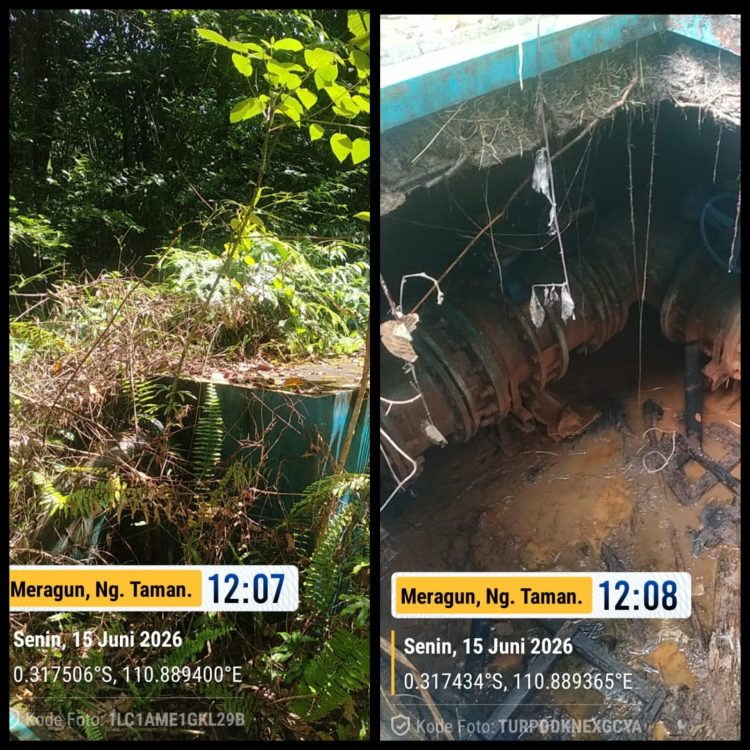 MIRIS!! Tempat Bak Penampungan Air Wisata Nyurong di Dusun Meragun Nanga Taman Diduga Tak Terawat
