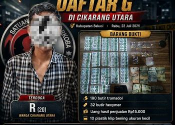 Satresnarkoba Polres Metro Bekasi Amankan 212 Butir Obat Keras Daftar G di Cikarang Utara