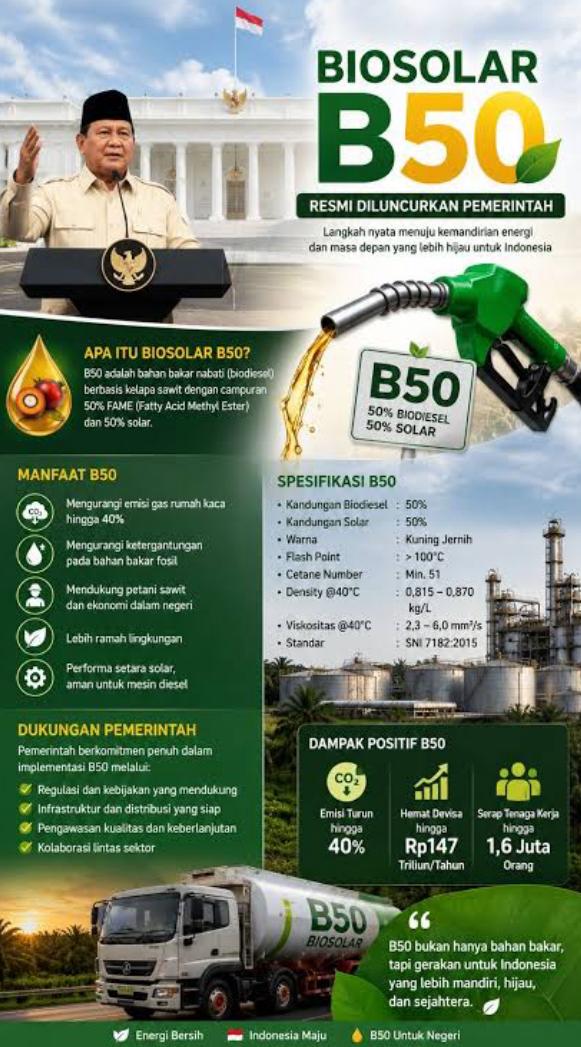 Indonesia Jadi Negara Pertama di Dunia Terapkan Biosolar B50, Bukti Indonesia Manfaatkan Kekayaan Alam Sendiri