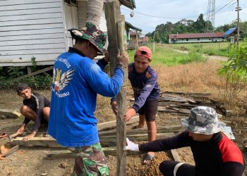 Wujudkan Hunian Layak, Satgas TMMD ke-129 Kodim 1206/Putussibau Mulai Geber Pengerjaan Sasaran RTLH