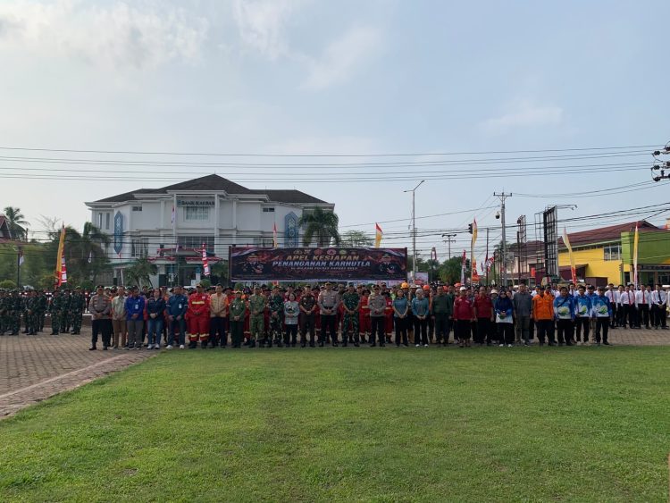 Kasdim 1206/Putussibau Hadiri Apel Kesiapan Penanganan Karhutla di Mapolres Kapuas Hulu