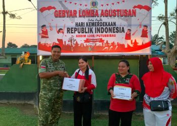 Semarak HUT Ke-81 RI, Lomba 17 Agustus di Makodim 1206/Putussibau Meriah dan Penuh Keceriaan