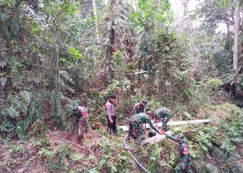 SIAP SIAGA HADAPI KARHUTLA, KORAMIL BADAU DAN POLSEK BADAU CEK TITIK API SERTA SUMBER AIR UNTUK PEMBUATAN SUMUR BOR DI DESA TINTING SELIGI