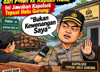 Dikonfirmasi Soal Dugaan Peredaran Kayu Ulin Ilegal dari Melawi Pinoh ke Hulu Gurung Tepuai, Jawaban Kapolsek : “Bukan Kewenangan Saya”