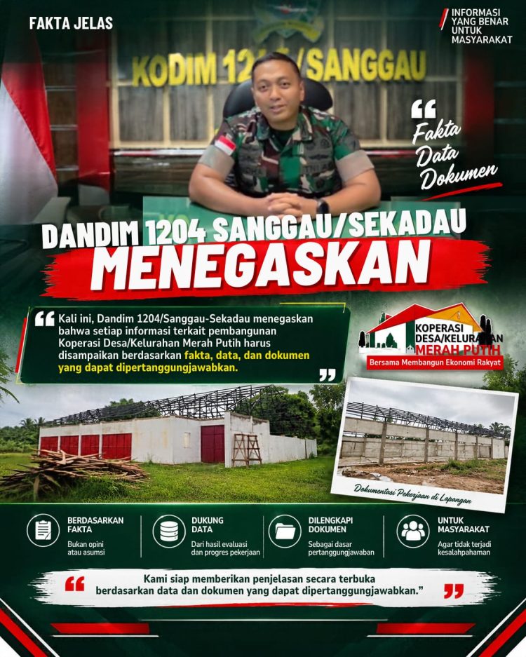 Kodim 1204/Sanggau Klarifikasi Pekerjaan KDKMP yang Belum Rampung, Tekankan Evaluasi dan Pertanggungjawaban