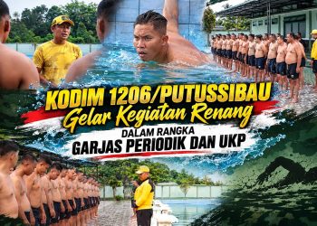 Kodim 1206/Putussibau Gelar Kegiatan Renang dalam Rangka Garjas Periodik dan UKP