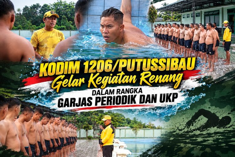 Kodim 1206/Putussibau Gelar Kegiatan Renang dalam Rangka Garjas Periodik dan UKP